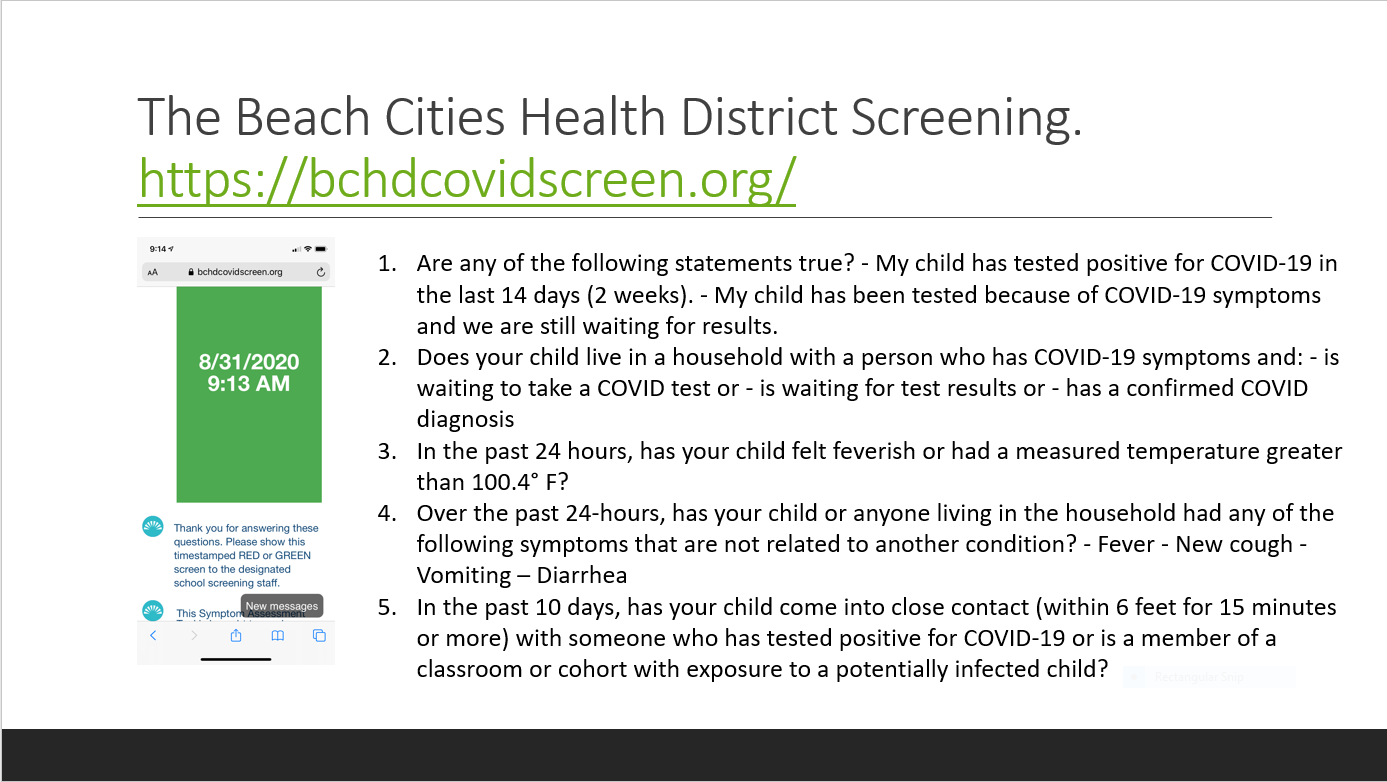 Beach Cities Health District Screening